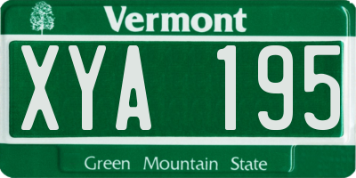 VT license plate XYA195