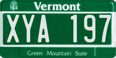 VT license plate XYA197