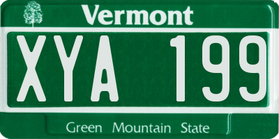 VT license plate XYA199
