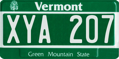 VT license plate XYA207
