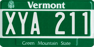 VT license plate XYA211