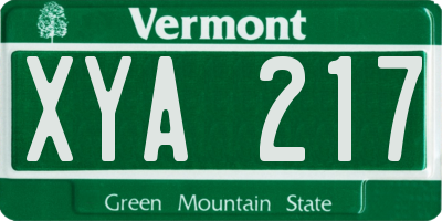 VT license plate XYA217
