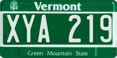 VT license plate XYA219