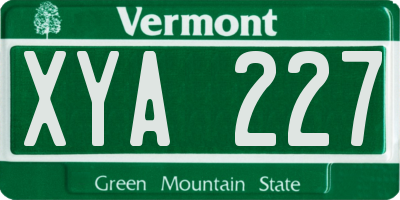 VT license plate XYA227