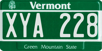 VT license plate XYA228