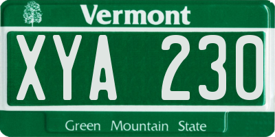VT license plate XYA230