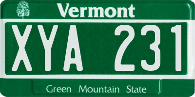 VT license plate XYA231