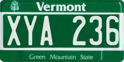 VT license plate XYA236