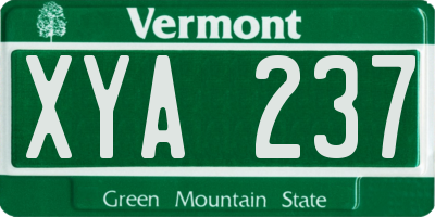 VT license plate XYA237