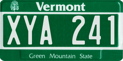 VT license plate XYA241