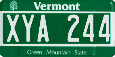VT license plate XYA244