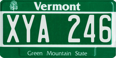 VT license plate XYA246