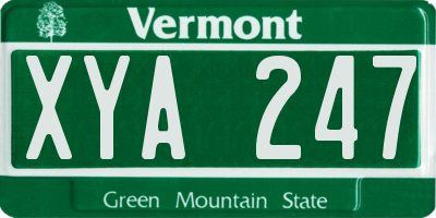 VT license plate XYA247