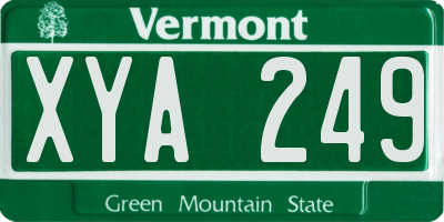 VT license plate XYA249
