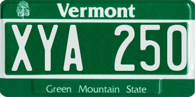VT license plate XYA250