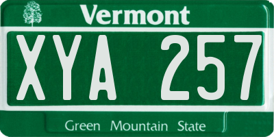 VT license plate XYA257
