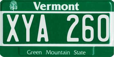 VT license plate XYA260
