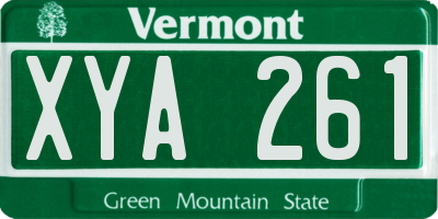 VT license plate XYA261