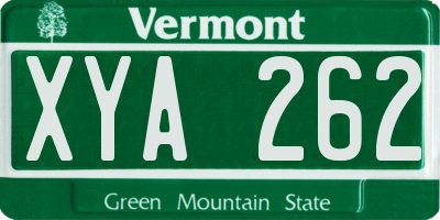 VT license plate XYA262