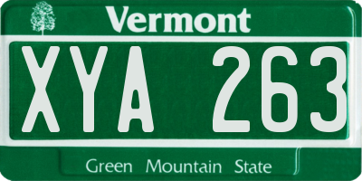 VT license plate XYA263