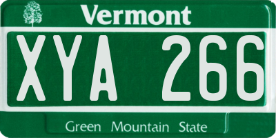 VT license plate XYA266