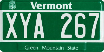 VT license plate XYA267