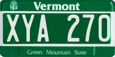 VT license plate XYA270