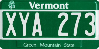 VT license plate XYA273
