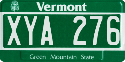 VT license plate XYA276
