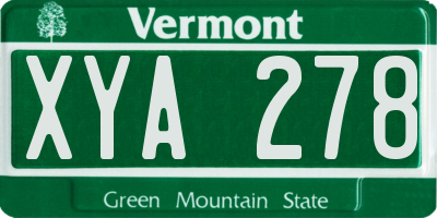 VT license plate XYA278