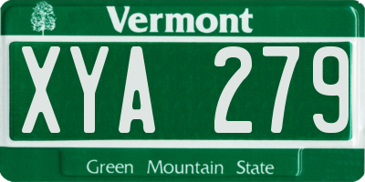 VT license plate XYA279
