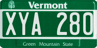 VT license plate XYA280
