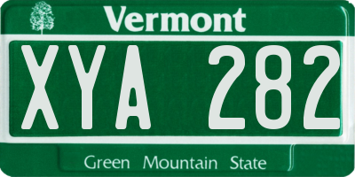 VT license plate XYA282
