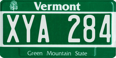 VT license plate XYA284