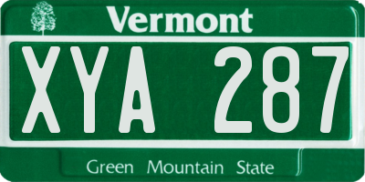 VT license plate XYA287
