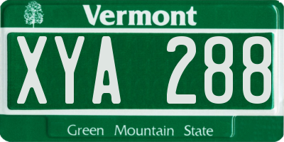 VT license plate XYA288