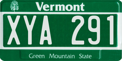 VT license plate XYA291
