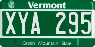 VT license plate XYA295