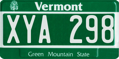 VT license plate XYA298