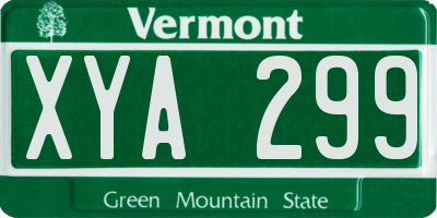 VT license plate XYA299