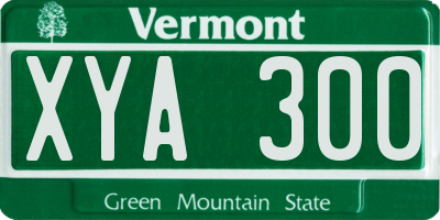 VT license plate XYA300