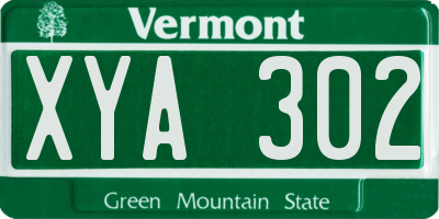 VT license plate XYA302