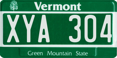 VT license plate XYA304