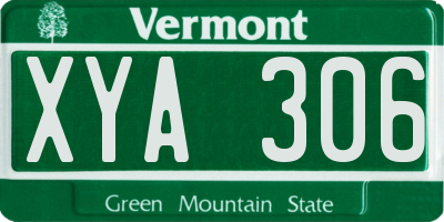 VT license plate XYA306