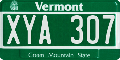 VT license plate XYA307