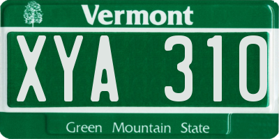 VT license plate XYA310