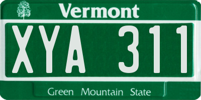 VT license plate XYA311