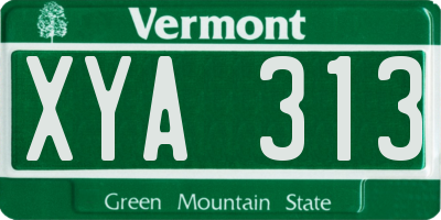 VT license plate XYA313