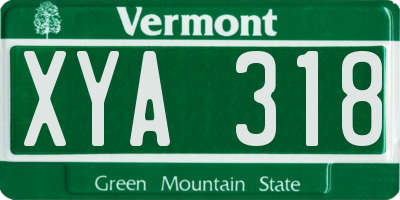 VT license plate XYA318