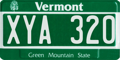VT license plate XYA320